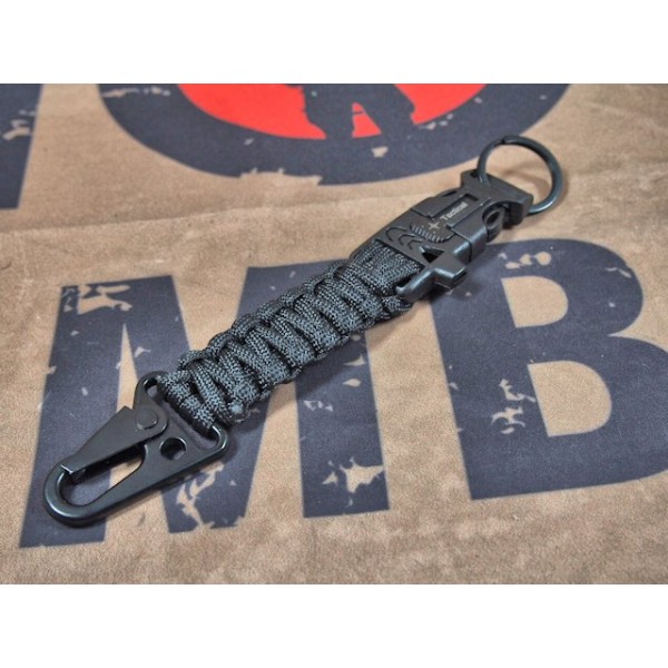 SCG Paracord Fire Starter Tactical Keychain with whistle (Black)