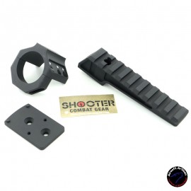 AIRSOFT ARTISAN BO Style One Accessory Ring Cap with Rail / RMR Adapter( BK)
