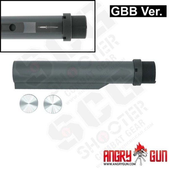 Angry Gun Mil-Spec CNC 6 Position buffer tube - Cerakote Grey Edition With Royal Marines Commando Dagger Logo(GBB) Angry Gun Mil-Spec CNC 6 Position buffer tube - Cerakote Grey Edition With Royal Marines Commando Dagger Logo(GBB)