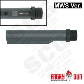 Angry Gun Mil-Spec CNC 6 Position buffer tube - Cerakote Grey Edition With Royal Marines Commando Dagger Logo(MWS)