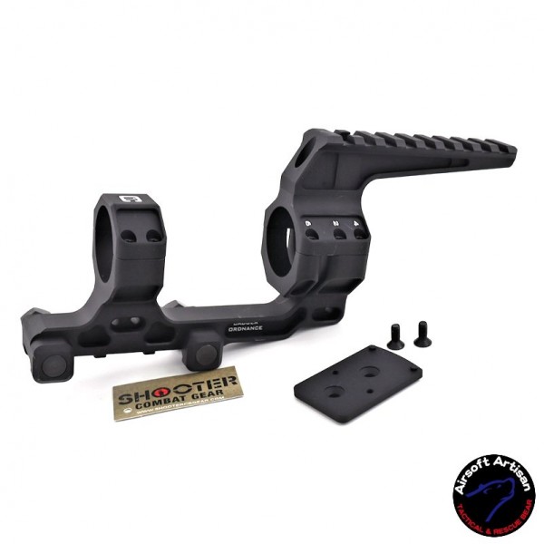 AIRSOFT ARTISAN BO STYLE 1.7" HEIGTH 30MM MODULAR MOUNT WITH ONE ACCESSORY RING CAP ( BLACK