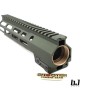 BJTAC 7075 CNC Receiver (SUPER DUTY) w/ 9.3 inch MK16 Rail Set For Marui MWS M4 GBB (BK)