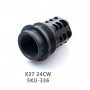 5KU Steel X37 AK Muzzle Brake with Blast Shield (24CCW)