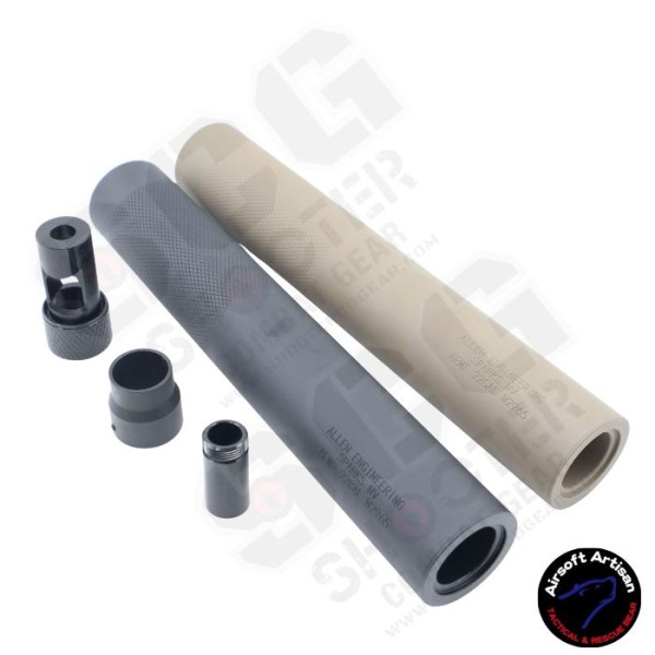 AIRSOFT ARTISAN QD Airsoft Barrel Extension with SPR Brake and Collar (BLACK / DARK EARTH)