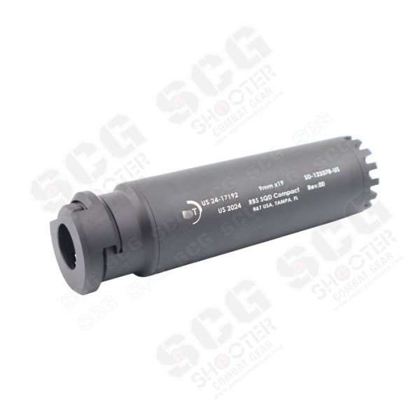 RGW RBS SQD Compact Tri Lug Dummy Silencer For Umarex VFC MP5 GBB / Maruyama SCW 9 / SPC GBBP Series (Gen 2)(BK)