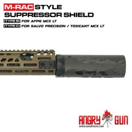 ANGRY GUN M-RAC STYLE SUPPRSSOR SHIELD (TYPE B & C) - BLACK CARBON 6.5 INCH