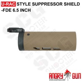 ANGRY GUN U-RAC STYLE SUPPRESSOR SHIELD - CERAKOTE FDE CARBON 6.5 INCH