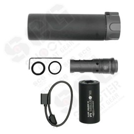 ANGRY GUN MINI MOCK Airsoft SILENCER WITH FLASH HIDER -SHORT (Tracer Verion -BK)
