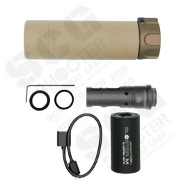 ANGRY GUN MINI MOCK Airsoft SILENCER WITH FLASH HIDER -SHORT (Tracer Version -DE)