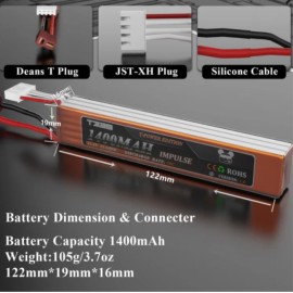 T238 Ultra Performance Airsoft lipo Battery- 11.1V 1400MAH