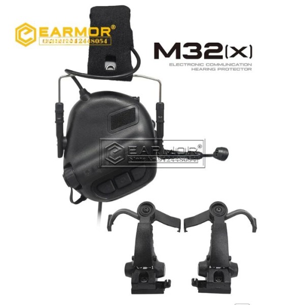 EARMOR M32X MOD4 Tactical Electronic Hearing Protection ARC Headset (BK)