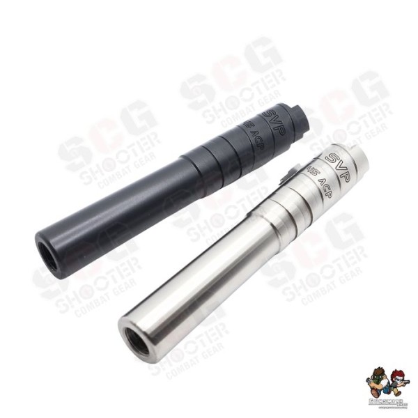 Gunsmith Bros SVP SV Style Stainless Steel Outer Barrel For TM Hi-Capa 4.3 GBBP Airsoft Series (Black/ Silver)