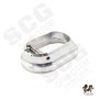 Gunsmith Bros CNC Aluminum LimCat Style Large Size Magwell with Stainless Steel Base For Marui TM Hi-Capa GBBP Series (For Aluminum Grip ) ( Silver )