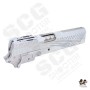 Gunsmith Bros US FLAG Style Standard Optic Division Slide Set For Marui TM Hi-Capa GBBP Series (MODEL C-Silver)