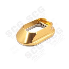 Gunsmith Bros CNC Aluminum LimCat Style Large Size Magwell with Stainless Steel Base For Marui TM Hi-Capa GBBP Series (For Aluminum Grip ) ( Gold)