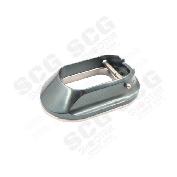 Gunsmith Bros CNC Aluminum LimCat Style Large Size Magwell with Stainless Steel Base For Marui TM Hi-Capa GBBP Series (For Aluminum Grip ) ( Grey)