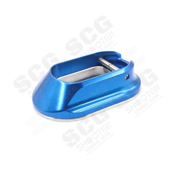 Gunsmith Bros CNC Aluminum LimCat Style Large Size Magwell with Stainless Steel Base For Marui TM Hi-Capa GBBP Series (For Aluminum Grip ) ( Blue)