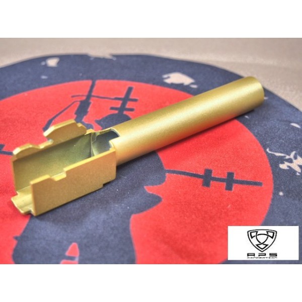 A.P.S. GOLD Style 3 Inch Outer Barrel for Marui/APS G17 GBB Pistol (GOLD)