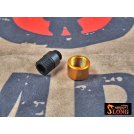 SLONG Aluminum Muzzle Adapter W/Thread Protector for WE GBB (Type A- Gold )+11 to -14mm)