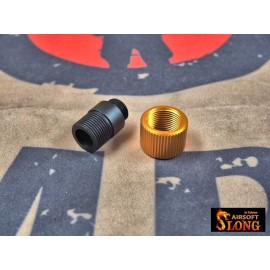 SLONG Aluminum Muzzle Adapter W/Thread Protector for WE GBB (Type X - Gold )+11 to -14mm)