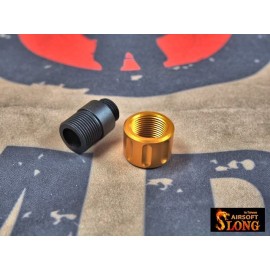 SLONG Aluminum Muzzle Adapter W/Thread Protector for WE GBB (Type E- Gold )+11 to -14mm)