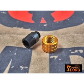 SLONG Aluminum Muzzle Adapter W/Thread Protector for WE GBB (Type D- Gold )+11 to -14mm)