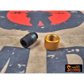 SLONG Aluminum Muzzle Adapter W/Thread Protector for WE GBB (Type C- Gold  )+11 to -14mm)
