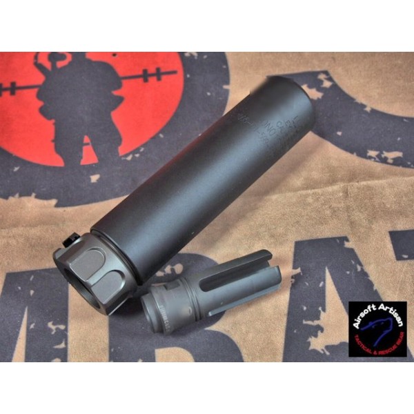 AIRSOFT ARTISAN SF STYLE 5.56 MUZZLE BRAKE + 4 PRONG FLASH HIDER (BK)