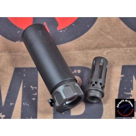 AIRSOFT ARTISAN SF STYLE MINI MUZZLE BRAKE +W COMP FlashHider (BK)