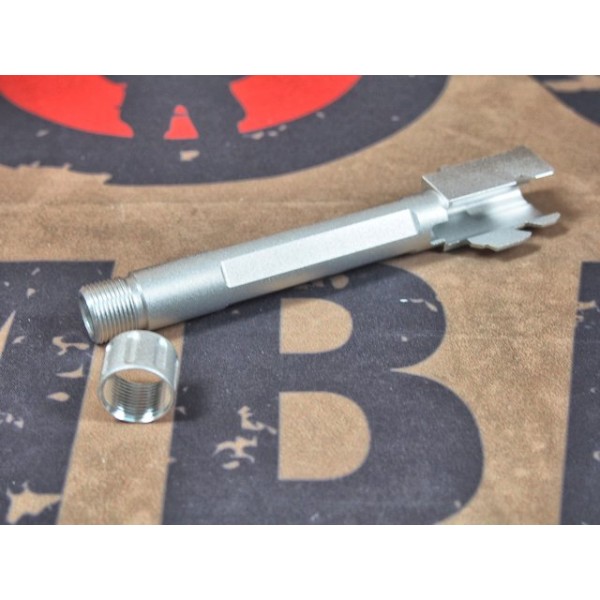 5KU FI Threaded Barrel for TM G17 GBB Series (14mm CCW Silver)