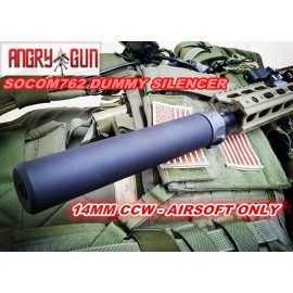 ANGRY GUN SOCOM762 DUMMY SILENCER W/ FLASH HIDER(14CCW) -BK