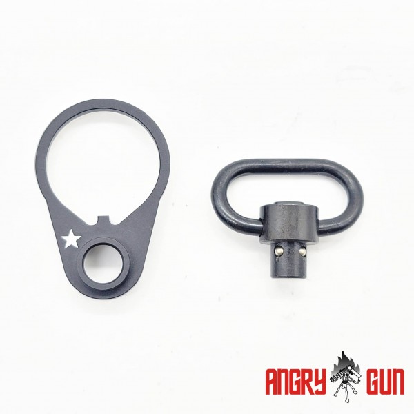 Angry Gun BC* Rear Receiver QD Swivel Set For Marui M4 MWS GBB Series ( Black )