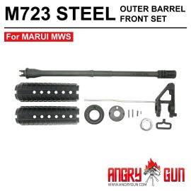 ANGRY GUN STEEL OUTER BARREL FRONT SET FOR MARUI M723 MWS GBB