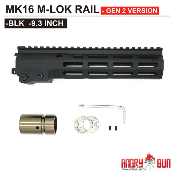 ANGRY GUN MK16 M-LOK RAIL 9.3 INCH - GEN 2 VERSION (BK)