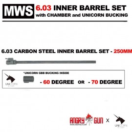 Angry Gun 6.03 250MM CARBON STEEL INNER BARREL SET (CHAMBER & UNICORN BUCKING) -MWS
