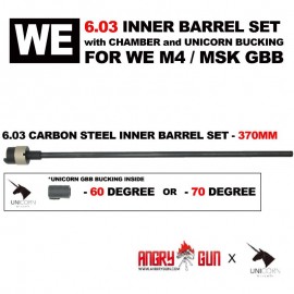 Angry Gun 6.03 370MM CARBON STEEL INNER BARREL SET (CHAMBER & UNICORN BUCKING) -WE GBB