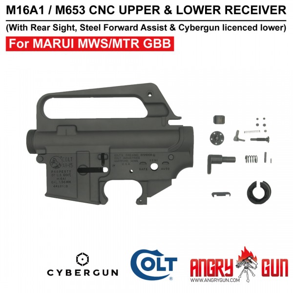 ANGRY GUN COLT M16A1 / M653 CNC UPPER & LOWER RECEIVER FOR MARUI MWS/MTR GBB 