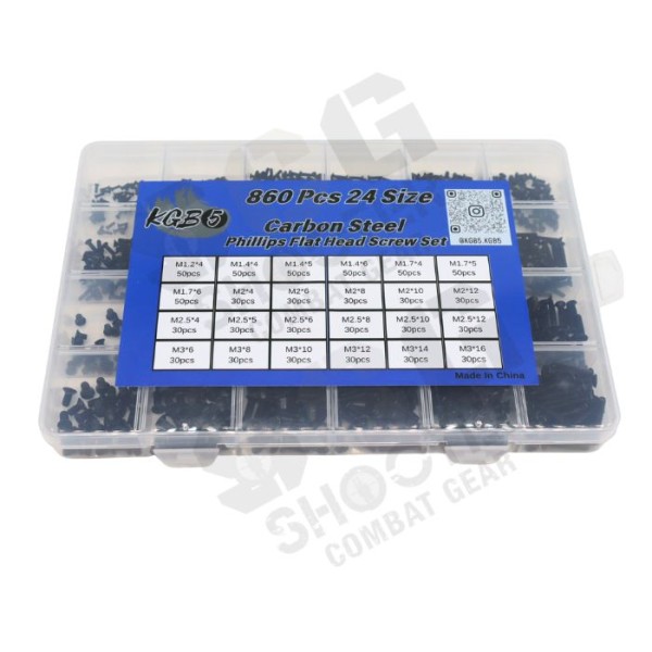 KGB5 Socket Phillips Flat Head Screws Box Set 860 pcs 24 size