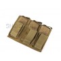 EMERSON 5.56&Pistol Triple Open Top Magazine Pouch (Khaki)