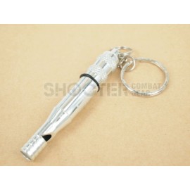 Survival whistle with key ring (type A -silver)
