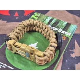 SCG Paracord Fire Starter Bracelet with whistle (Tan)
