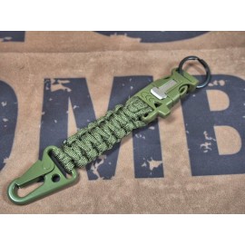 SCG Paracord Fire Starter Tactical Keychain with whistle (OD)