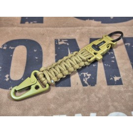 SCG Paracord Fire Starter Tactical Keychain with whistle (Tan)