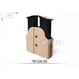 FMA molle Tactical G17 Double Magazine Case Mag Pouch for Belt System BK DE 