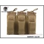 EMERSON 5.56&Pistol Triple Open Top Magazine Pouch (Khaki)