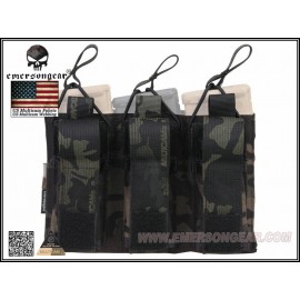 EMERSON 5.56&Pistol Triple Open Top Magazine Pouch (MCBK)