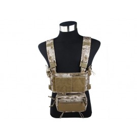 Chest Rig Harness mit 4 Taschen in Multicam Tropic Molle Klett Tactical Weste 