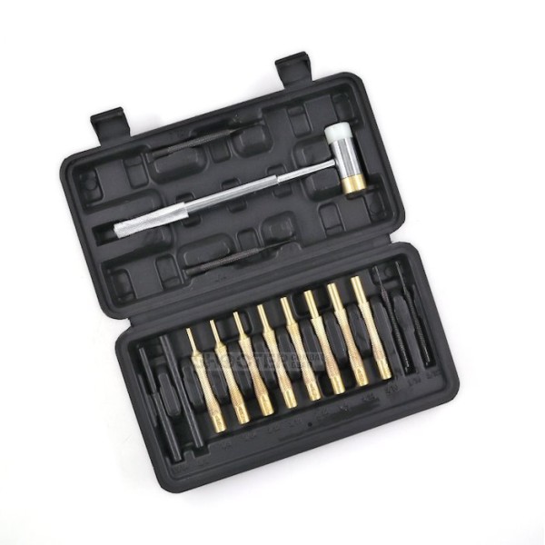 SCG 15 Pcs Gun Smith Brass Punch Tool Kit With Hammer