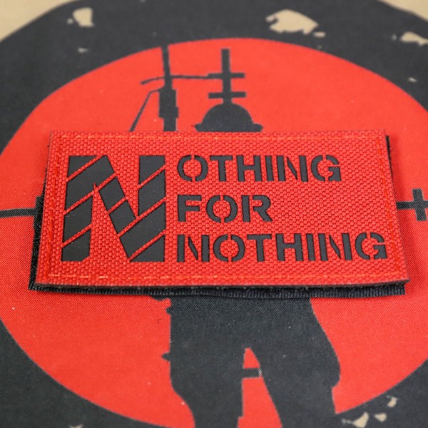 SCG "Nothing For Nothing" Laser cut Patch (Red)