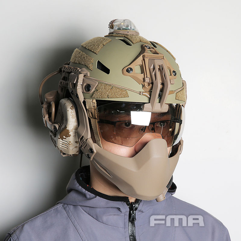 Details about   Universal Folding Half Mask Protective Masks TB1364-FG for FMA Tactical Helmet 